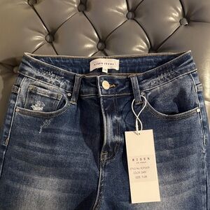 Risen Jeans Women's Straight Leg Jeans - Dark Blue